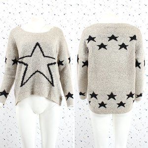 Oversized Star Pattern Pullover Knit Sweater